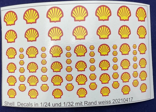 Shell mit weisem Rand Decals
