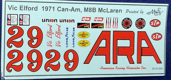 McLaren M8B Vic Elford 1971 Can-AM 1/24