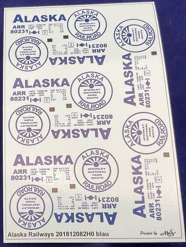 Alaska Blau Railways Güterwagen H0