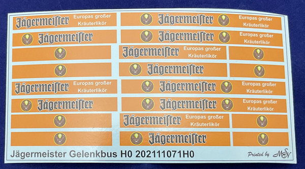 Gelenkbus und Bus Jägermeister H0