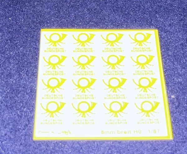 Deutsche Bundespost gelb 8 mm Decals 1/87