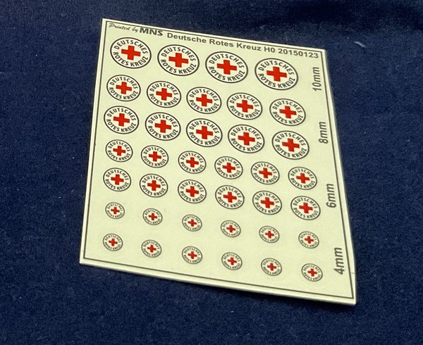 Deutsches Rotes Kreuz 4mm, 6mm, 8mm, 10mm Decals 1/87