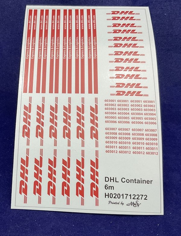 DHL Container Decals 1/87