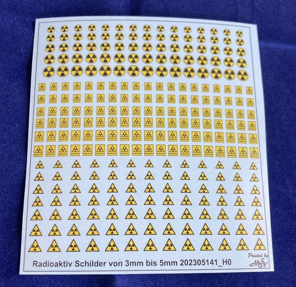 Radioaktiv Schilder von 3 mm bis 5 mm (202305141_H0)
